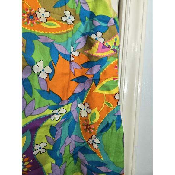 1960s Japanese Retro Mod Screen-Printed Shift Dress Bust 34 Small READ - Picture 9 of 16